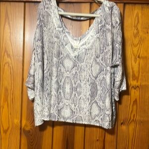 Gray Snake Print Women's Top